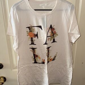 Maurices Cream Graphic Tee with Floral Design